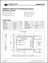 ENH064V1-650 datasheet: Display size: 16cm; dot format: 640xRGBx480mm; dot pitch: 0.068x0.202mm; color TFT-LCD module feature ENH064V1-650