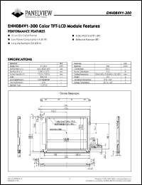 ENH084V1-300 datasheet: Display size: 21cm; dot format: 640xRGBx480mm; dot pitch: 0.089x0.270mm; color TFT-LCD module feature ENH084V1-300