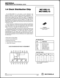 MC100EL15DR2 datasheet: 1:4 Clock Distribution Chip MC100EL15DR2