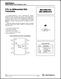 MC100ELT24DR2 datasheet: Dual TTL to Diff ECL Translator MC100ELT24DR2