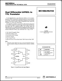 MC100LVELT23D datasheet: Dual Differential LVPECL to TTL Translator MC100LVELT23D