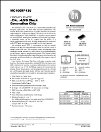 MC100EP139DW datasheet: Divide by 2/4, Divide by 4/5/6 Clock Generation Chip MC100EP139DW