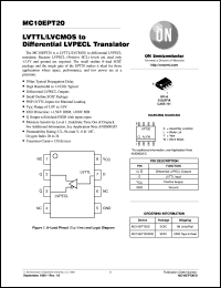 MC10EPT20D datasheet: LVTTL/LVCMOS to Differential LVPECL Translator MC10EPT20D