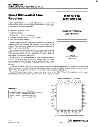 MC100E116FNR2 datasheet: Quint Diff Line Receiver MC100E116FNR2