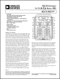 AD1878JD datasheet: 0-13.2V; high performance 16/18-bit stereo ADC. For digital tape recorders, professional, DCC and DAT, A/V digital amplifiers, CD-R, sound reinforcement AD1878JD