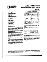 AD2S44 datasheet: 17.25V; low cost, 14-bit, dual channel synchro/resolver-to-digital converter AD2S44