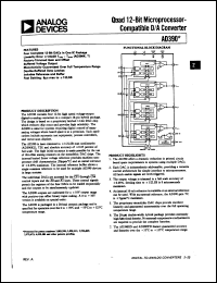 AD390TD datasheet: 0-18V; quad 12-bit microprocessor- compatible D/A converter AD390TD