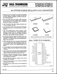 ST90E31D1 datasheet: 8K EPROM HCMOS MCU with A/D converter, 24MHz ST90E31D1