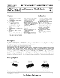 TFDU4100 datasheet: 2.75.5V serial infrared transceiver module family TFDU4100