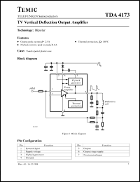 TDA4173 datasheet: TV vertical deflection output amplifier TDA4173