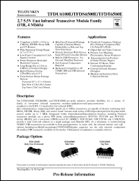 TFDS6500E datasheet: 2.75.5V fast infrared transceiver module (FIR, 4 Mbit/s) TFDS6500E