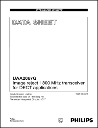 UAA2067G datasheet: Image reject 1800 MHz transceiver for DECT applications. UAA2067G