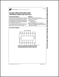 JD54LS283B2A datasheet: 4-Bit Binary Adder with Fast Carry JD54LS283B2A