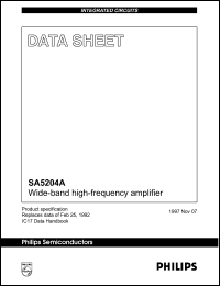 SA5204AD datasheet: Wide-band high frequency amplifier. SA5204AD