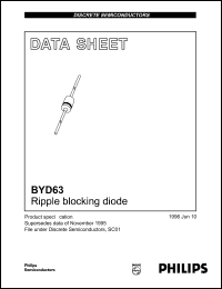 BYD63 datasheet: Ripple blocking diode. BYD63
