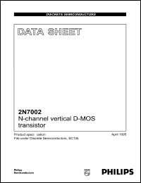 2N7002 datasheet: N-channel vertical D-MOS transistor. 2N7002