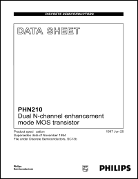PHN210 datasheet: Dual N-channel enhancement mode MOS transistor. PHN210