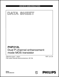 PHP212L datasheet: Dual P-channel enhancement mode MOS transistor. PHP212L