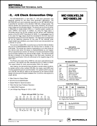 MC100LVEL38DW datasheet: Low Voltage Divide by 2, Divide by 4/6 Clock Generator Chip MC100LVEL38DW