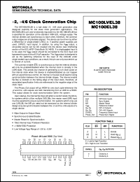 MC100LVEL38DWR2 datasheet: Low Voltage Divide by 2, Divide by 4/6 Clock Generator Chip MC100LVEL38DWR2