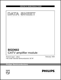 BGD602 datasheet: CATV amplifier module. BGD602