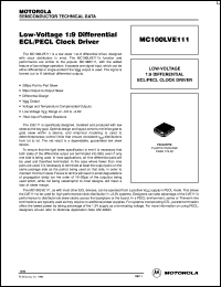 MC100LVE111FN datasheet: Low Voltage 1:9 Differential ECL/PECL Clock Driver MC100LVE111FN