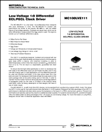 MC100LVE111FNR2 datasheet: Low Voltage 1:9 Differential ECL/PECL Clock Driver MC100LVE111FNR2