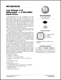 MC100LVE222FA datasheet: Low Voltage 1:15 Differential Divide-by 1/Divide-by 2 ECL/PECL Clock Driver MC100LVE222FA