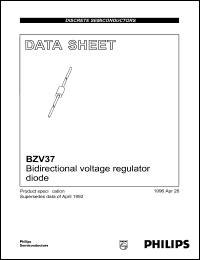 BZV37 datasheet: Bidirectional voltage regulator diode. BZV37