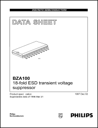 BZA100 datasheet: 18-fold ESD transient voltage suppressor. BZA100