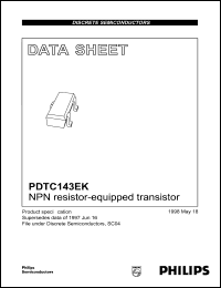 PDTC143EK datasheet: NPN resistor-equipped transistor. PDTC143EK
