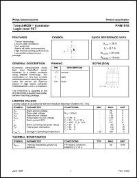 PHN1018 datasheet: TrenchMOS transistor. Logic level FET. PHN1018