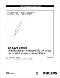 BY8206 datasheet: Ultra fast high-voltage soft-recovery controlled avalanche rectifier. BY8206