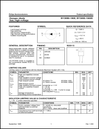 BY359X-1500S datasheet: Damper diode fast, high-voltage. BY359X-1500S