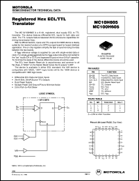 MC10H605FNR2 datasheet: Registered Hex ECL/TTL Translator MC10H605FNR2