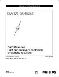 BYD53G datasheet: Fast soft-recovery controlled avalanche rectifier. Repetitive peak reverse voltage 400 V. BYD53G
