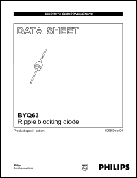 BYQ63 datasheet: Ripple blocking diode. BYQ63