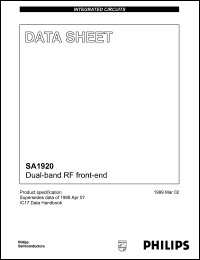 SA1920 datasheet: Dual-band RF front-end. SA1920