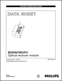 BGE847BO/FC datasheet: Optical receiver module. BGE847BO/FC