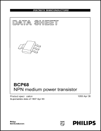 BCP68 datasheet: NPN medium power transistor. BCP68