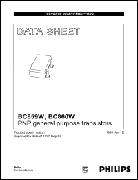 BC859CW datasheet: PNP general purpose transistor. BC859CW