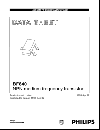 BF840 datasheet: NPN medium frequency transistor. BF840