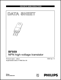 BF859 datasheet: NPN high-voltage transistor. BF859