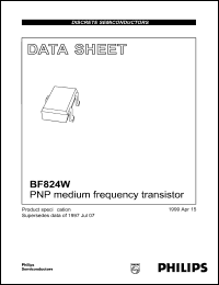 BF824W datasheet: PNP medium frequency transistor. BF824W