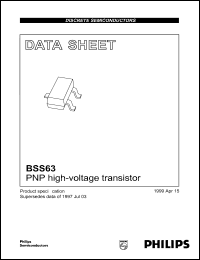 BSS63 datasheet: PNP high-voltage transistor. BSS63