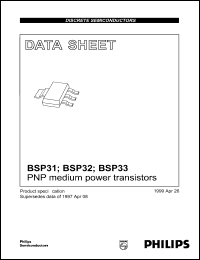 BSP33 datasheet: PNP medium power transistor. BSP33