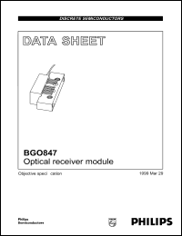 BGO847 datasheet: Optical receiver module. BGO847