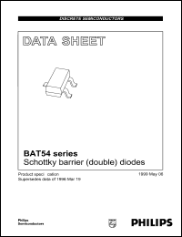 BAT54 datasheet: Schottky barrier (double) diode. BAT54