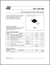 BYT12P-1000 datasheet: FAST RECOVERY RECTIFIER DIODE BYT12P-1000