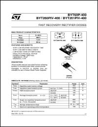 BYT260PIV-400 datasheet: FAST RECOVERY RECTIFIER DIODES BYT260PIV-400